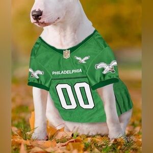 Pets First NFL Philadelphia Eagles 00 Throwback Pet Jersey Green Large New